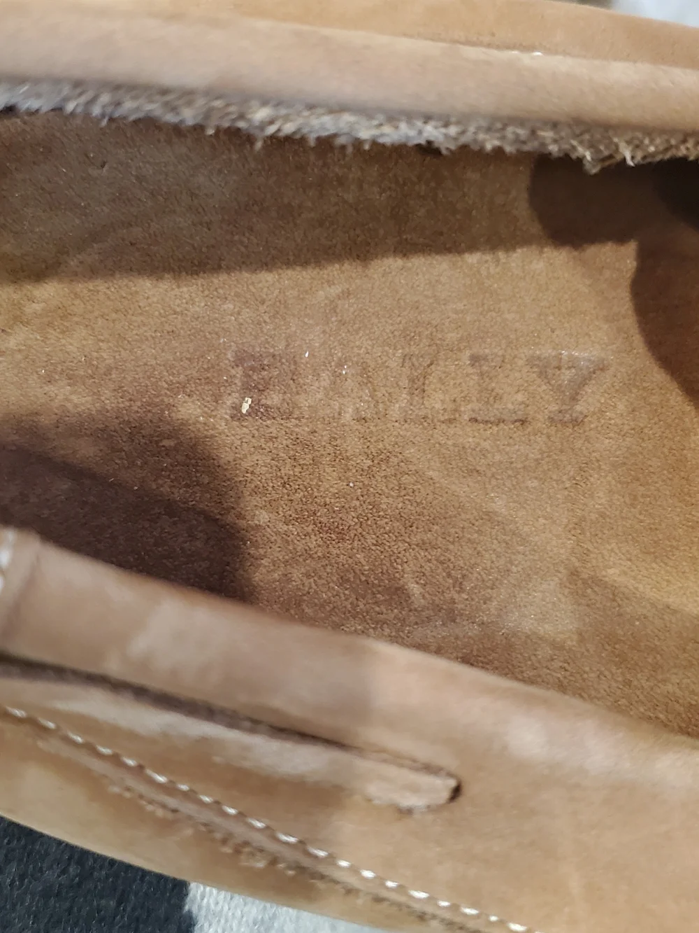 Bally Men's Tan Leather Boat Shoes